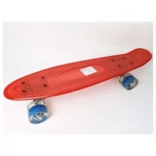Скейтборд пластик 22*6", шасси Al, колёса PU 60*45мм свет, подсветка деки, красный